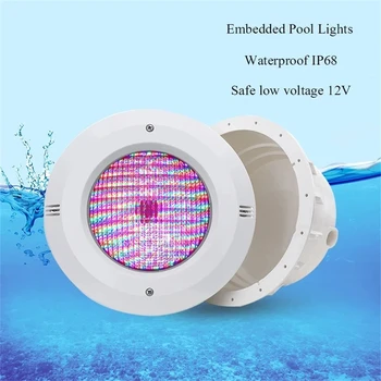 Подводные огни RGB Светодиодные встроенные светильники для бассейна 12V Водонепроницаемые 12W 18W 36W Красочные прожекторы с дистанционным управлением Пластиковые