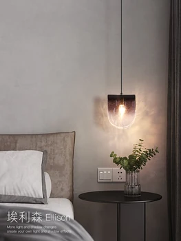 Полностью медная маленькая люстра для спальни, легкая роскошь, минималистичный креативный дизайн, с одной головкой можно поднять планку прикроватной лампы