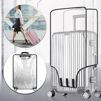 Полностью прозрачный защитный чехол для багажа, Утолщенный защитный чехол для чемодана, Чехол для чемодана на колесиках из ПВХ, Водонепроницаемый чехол для багажа на колесиках