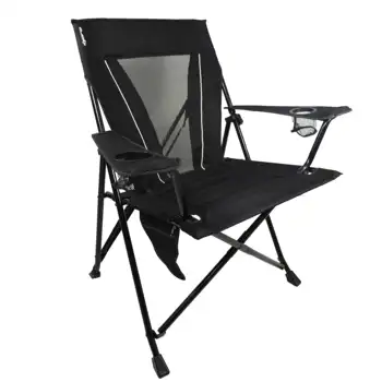 Портативное кресло для кемпинга и спорта XXL с двойным замком для взрослых - Vik Black - Просторное и надежное решение для сидения