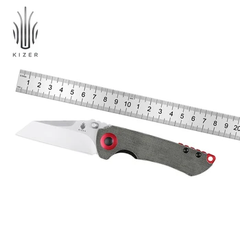 Походный нож Kizer Critical Mini V3508C1 2022, Новая Зеленая ручка из микарты со стальным лезвием 154 см, Полезный Охотничий Нож