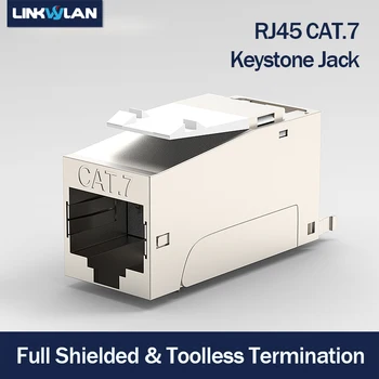 Превосходное качество - CAT7 с полностью экранированным трапецеидальным разъемом RJ45 -LSA, подключение без использования инструментов, совместим с системами Cat6A/Cat.6
