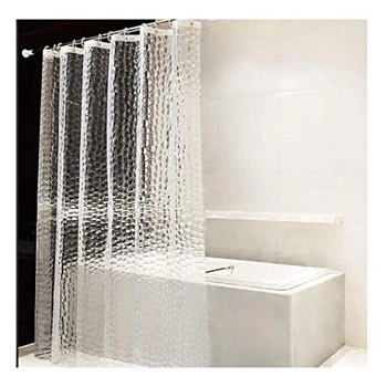 Прозрачная подкладка для занавески для душа EVA, Водонепроницаемая, 3D Водяная Квадратная занавеска для ванной, 71 X 79 дюймов, 12 крючков