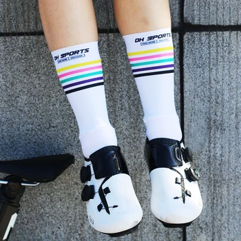 Противоскользящие Профессиональные Велосипедные Носки, Компрессионные Спортивные носки, Мужские И женские Носки для велосипедной команды, Гоночные велосипедные носки