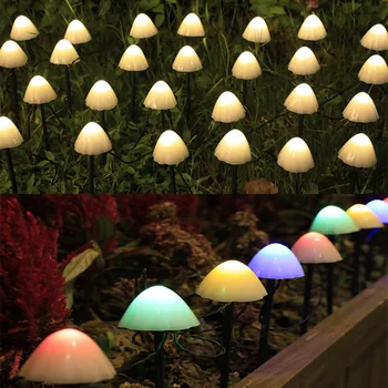 Прямая Поставка, светодиодные гирлянды на солнечной основе в виде грибов, Водонепроницаемая Гирлянда IP65, сказочный светильник для садовой дорожки, праздничное наружное освещение