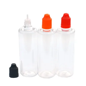 Пустой контейнер ПЭТ 100 мл Прозрачная Пластиковая бутылка-капельница с защитной от детей крышкой, флакон с жидкой иглой 100 шт.