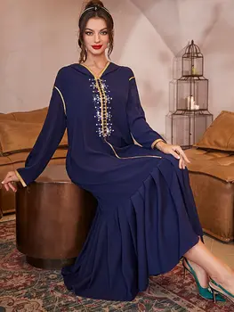 Рамадан Ид Мубарак Кафтаны Для Женщин Дубай Абайя Арабский Турция Ислам Мусульманское Длинное Платье Robe Longue Femme Мусульманский Кафтан Maroc
