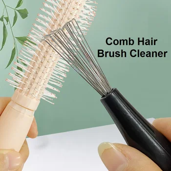 Расческа-щетка для волос, средство для удаления волос, Пластиковая ручка, крючок, щетка для чистки, Встроенные косметические инструменты, Парикмахерские чистящие средства