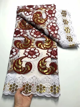 Расшитая блестками французская сетчатая кружевная ткань, тюль, кружево с вышивкой пайетками Для женского вечернего платья