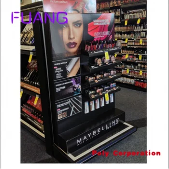 Рекламный Гофрированный Картонный Стеллаж для косметического супермаркета из гофрированного Картона, Подставка для Демонстрации Лотков