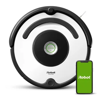 Робот-пылесос iRobot Roomba 670 -Подключение по Wi-Fi, работает с Google Home, Подходит для ухода за шерстью домашних животных, коврами, твердыми полами, самозаряжается.