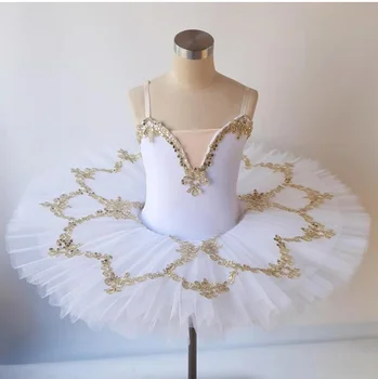 Розовое Сине-белое платье Балерины Профессиональная балетная пачка Для детей Детская одежда для выступлений Балетный костюм Танцевальная одежда Для девочек