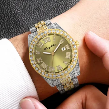 Роскошные часы со льдом для женщин, брендовые мужские часы с бриллиантами, Кварцевые мужские часы в стиле хип-хоп, мужские часы, подарок для мужчин, пара Reloj
