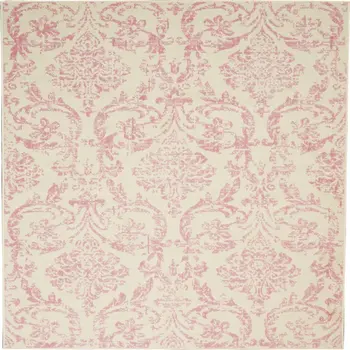 Роскошный винтажный фермерский женский коврик цвета слоновой кости и розового элегантного цвета размером 5'3 