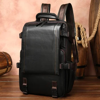 Рюкзак для ноутбука, Мужской рюкзак из натуральной кожи, Мужская сумка для ноутбука, Мужские дорожные рюкзаки из коровьей кожи Для Macbook HP DELL
