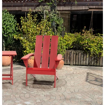 Садовая мебель для внутреннего/наружного дворика, Деревянные шезлонги, устойчивая к атмосферным воздействиям отделка-красный