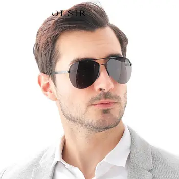 Сверхлегкие стальные кожаные очки, ретро мужские поляризованные солнцезащитные очки с защитой от ультрафиолета 6132