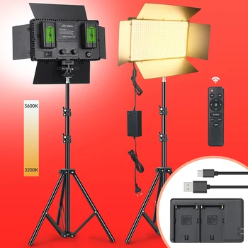 Светодиодная лампа для фотостудии 3200 K-5600 K, заполняющая видео, Световая панель, освещение для фотосъемки со штативом, Длинный рычаг, штепсельная вилка ЕС для прямой трансляции