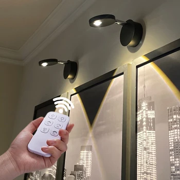 Светодиодный настенный Светильник В помещении Украшает Дистанционное Затемняемое Настенное освещение фото для гостиной С USB-Подзарядкой, освещение лестниц, Настенный Светильник