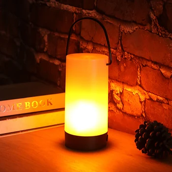Светодиодный Ночник с динамическим эффектом пламени, настольная лампа, Походный светильник, 1200 мА, Перезаряжаемый внутренний и наружный водонепроницаемый декоративный светильник