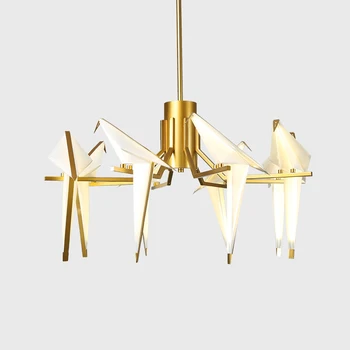 Светодиодный современный золотисто-белый железный акрил, дизайнерский подвесной светильник Love Bird, подвесные светильники.Подвесной светильник. Подвесной светильник для фойе