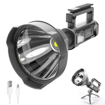 Светодиодный Фонарик высокой мощности Мощностью 10 Вт, светодиодные фонари, Прожектор емкостью 8000 мАч, USB Перезаряжаемая рыболовная палатка, Аккумулятор 18650, Портативная лампа