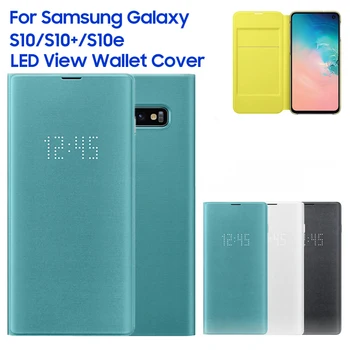 Светодиодный Чехол Smart View Cover Для Защиты телефона Samsung Galaxy S10 X Plus S10 + S10Plus S10e SM-G9730 с Функцией сна, Карман для карт
