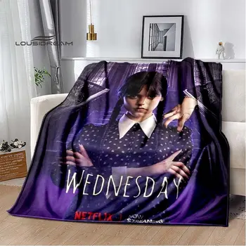 Семейное одеяло Wednesday Addams, мягкое покрывало для дивана, легкое теплое постельное белье для дивана в спальне