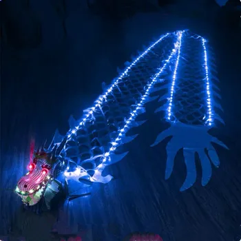 Синий Светодиодный набор лент для Танца Дракона Для одного человека, Танцующий Дракон, Реквизит для мероприятий в честь Китайского Нового Года, игрушки для школьных представлений