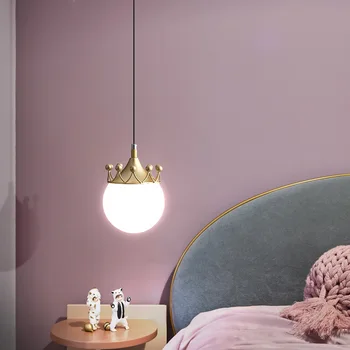 Скандинавские лампы и фонари Современная Минималистичная Прикроватная люстра для спальни, Корона, Творческая личность, Бар-ресторан с одной головой