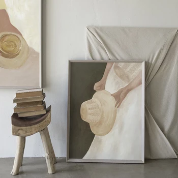 Современная абстрактная картина маслом ручной работы 100%, французская девушка, минималистичный персонаж, Украшение дома, гостиная, спальня, настенное искусство