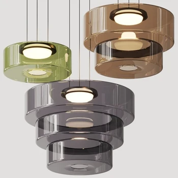 Современный светильник из витражного стекла, подвесной светильник Nordic Strata для спальни, магазина, гостиной, ресторана, Бара, Подвесной светильник для кухонного стола