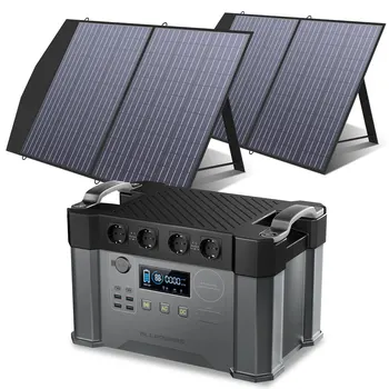 Солнечный генератор ALLPOWERS 2000 Вт Зарядное устройство, 110 В/230 В Чистая Синусоидальная розетка переменного тока с портативной солнечной панелью 2 × 100 Вт Для улицы