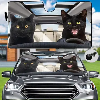 Солнцезащитный Козырек Для автомобиля Black Cat, Автоматический Солнцезащитный Козырек Для Автомобиля Black Cat, Защита От Солнца Для автомобиля, Солнцезащитный Козырек Для пары Автомобилей, Крышка лобового стекла автомобиля