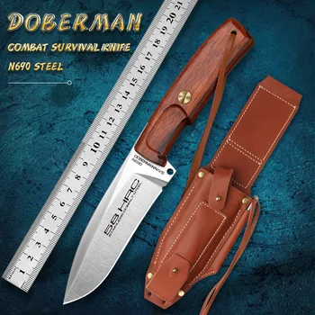 Стальной тактический нож N690 с фиксированным лезвием, походный нож для выживания, ручной нож, охотничий нож, коллекция инструментов для выживания, подарок