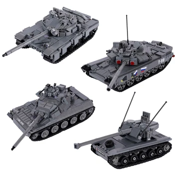 Строительный блок MOC Второй мировой войны тяжелый танк T90 Франция AMX-30 Основная модель боевого танка Детская собранная игрушка подарок на день рождения