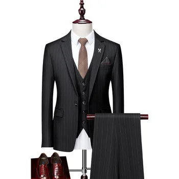 Сшитое на заказ Свадебное платье Жениха, Блейзер, брюки, деловые классические брюки высокого класса ZHA04-69599