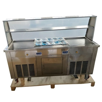 Таиланд, двойные квадратные формы, машина для приготовления мороженого в рулетиках с витриной (бесплатная доставка морем)