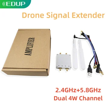 Усилитель Wi-Fi EDUP с частотой 5,8 ГГц и 2,4 ГГц, расширитель сигнала дальнего действия, двухканальный ретранслятор мощностью 4 Вт, усилитель мощности с двумя антеннами для маршрута беспилотника