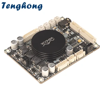 Усилитель сабвуфера класса D Tenghong Мощностью 100 Вт Hi-Fi Audio с электронным частотным разделением DSP, Эквалайзером, Фильтром высоких и низких частот JAB3-1100