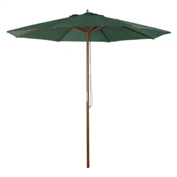 Фабрика теней 9 футов Деревянный зонт с двойным шкивом зеленого цвета Y99153