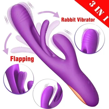Хлопающий Фаллоимитатор Вибратор Для женщин G Spot Стимулятор клитора Rabbit с 7 режимами вибрации 7 Режимов Хлопанья Секс Игрушки для взрослых