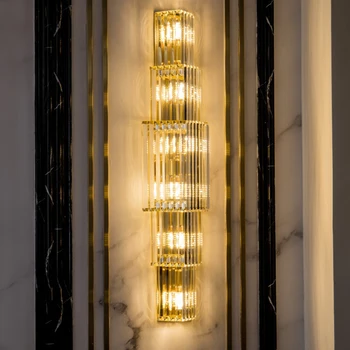 Хрустальный настенный светильник в постмодернистском Стиле, Скандинавское креативное украшение, Фоновый настенный светильник для гостиной, Подходящее освещение для спальни, лобби отеля