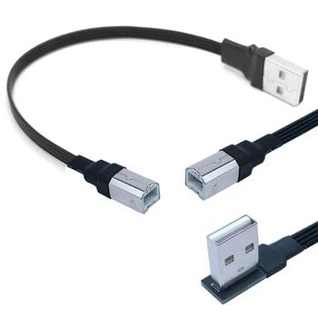 Черный 3 м USB2.0 Локоть 90 Градусов USB B штекер к принтеру кабель питания жесткий диск коробка сканер Удлинитель кабель питания линия 0,5 М 2 М