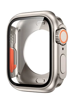 Чехол для Apple Watch 44 мм 45 мм 41 мм 40 мм аксессуары Защитная пленка для экрана Обновление До Ultra PC Cover + Стекло iwatch series 8 7 6 5 SE 4