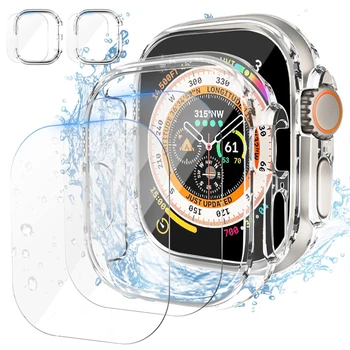 Чехол для Apple Watch Series 8 Ultra 49 мм iWatch Ultra с круговой прозрачной рамкой и защитной пленкой для Apple Watch Ultra
