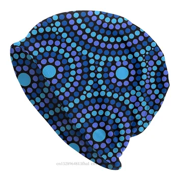 Шляпа В синий горошек Тонкие Шапочки-бини Для Мужчин И женщин Искусство австралийских аборигенов Skullies Шапочки Лыжные Шапки Хлопчатобумажные Шляпы-капоты