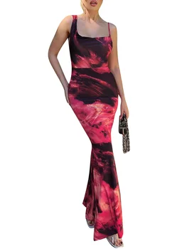 Элегантное женское платье миди трапециевидной формы с V-образным вырезом и рукавами-рюшами и поясом для стильных коктейльных вечеринок длиной до колен
